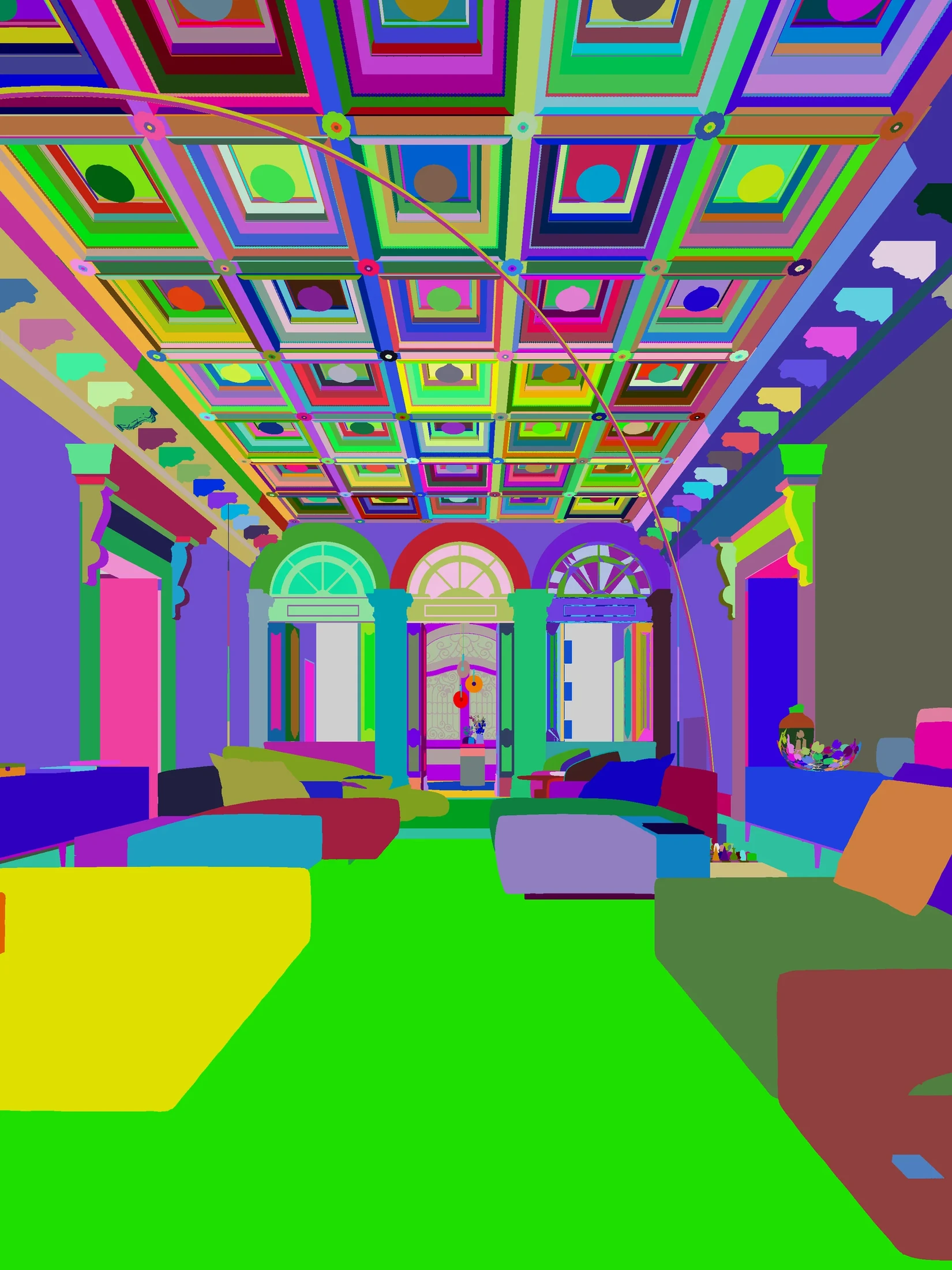 Modello 3D del salone