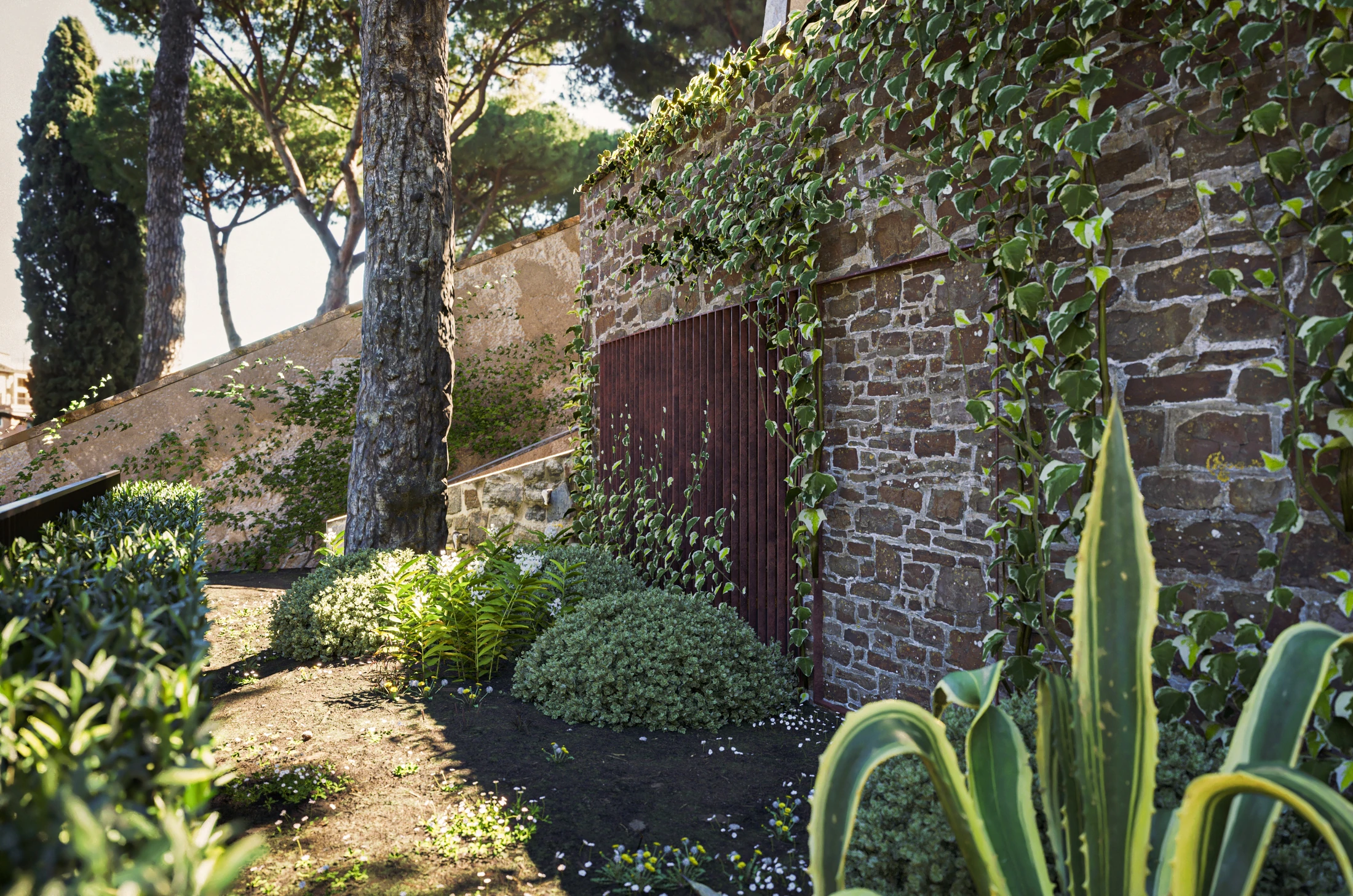 Esterno in pietra con vegetazione